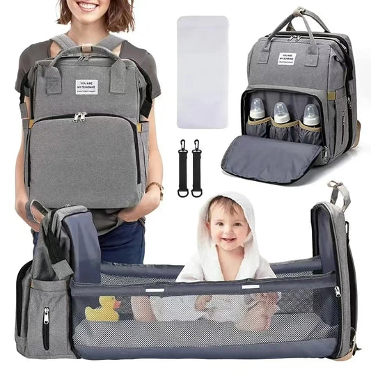 Foldable bed diaper Bag